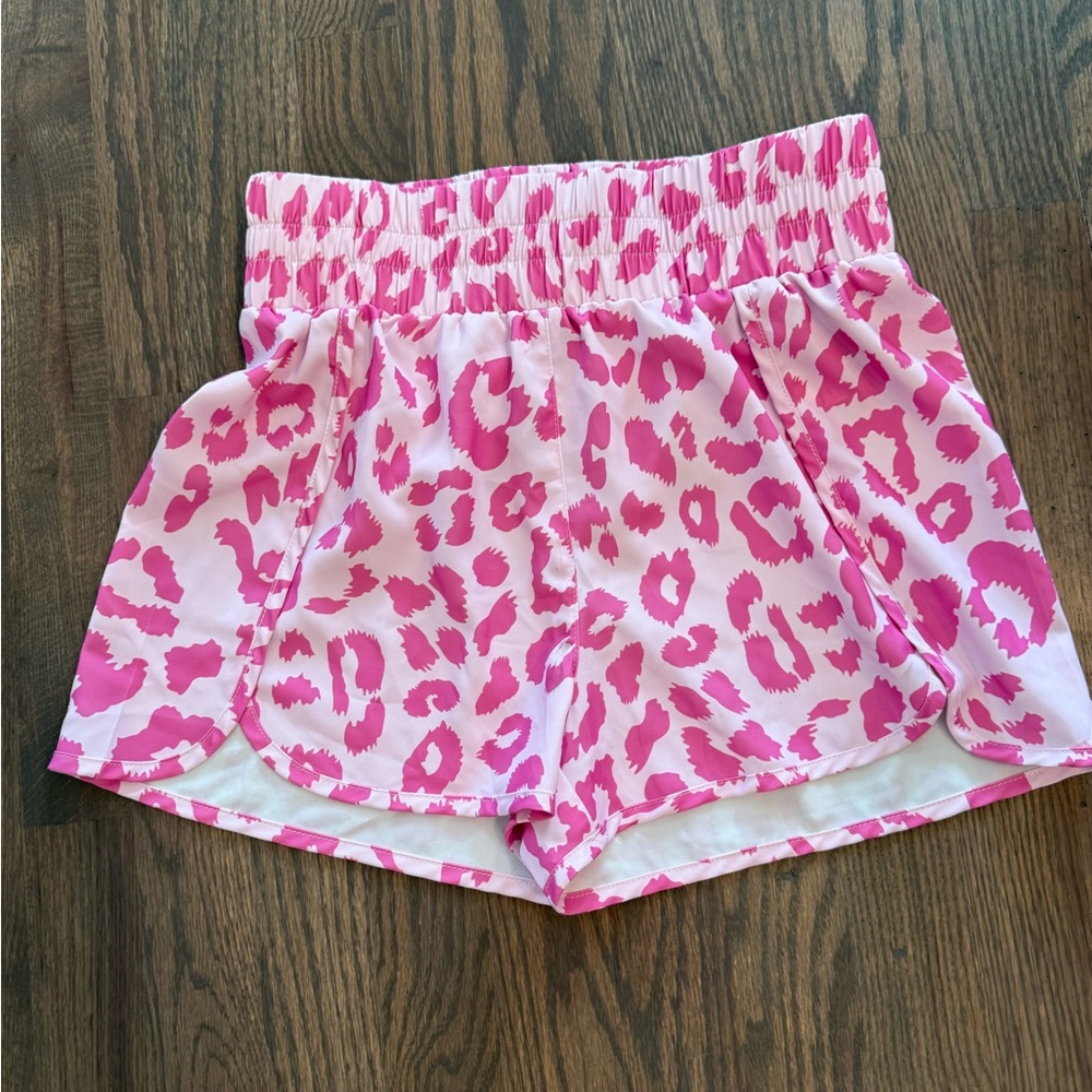 Pink Leopard Print Shorts